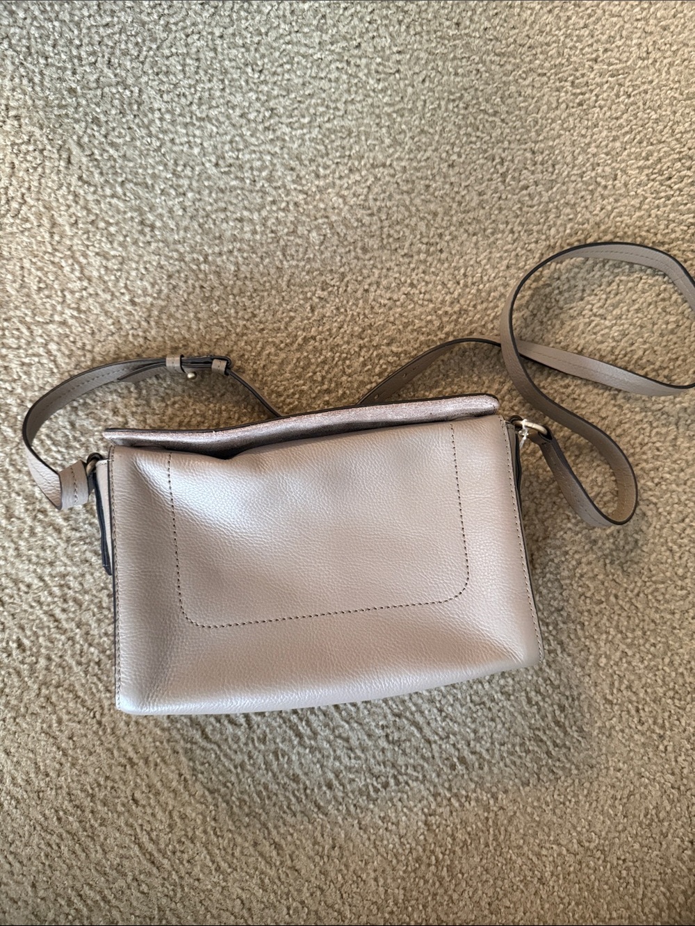 RADLEY LONDON Pebbled Leather Crossbody in Light Taupe